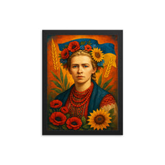 Lesya Ukrainka framed print on a plain backdrop in size 12"x16".