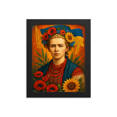 Lesya Ukrainka framed print on a plain backdrop in size 8"x10".