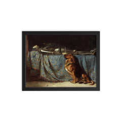 Let Him Rest by Briton Riviere framed print on a plain backdrop in size 12"x16".