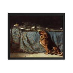 Let Him Rest by Briton Riviere framed print on a plain backdrop in size 16"x20".