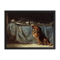 Let Him Rest by Briton Riviere framed print on a plain backdrop in size 18"x24".