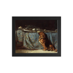 Let Him Rest by Briton Riviere framed print on a plain backdrop in size 8"x10".