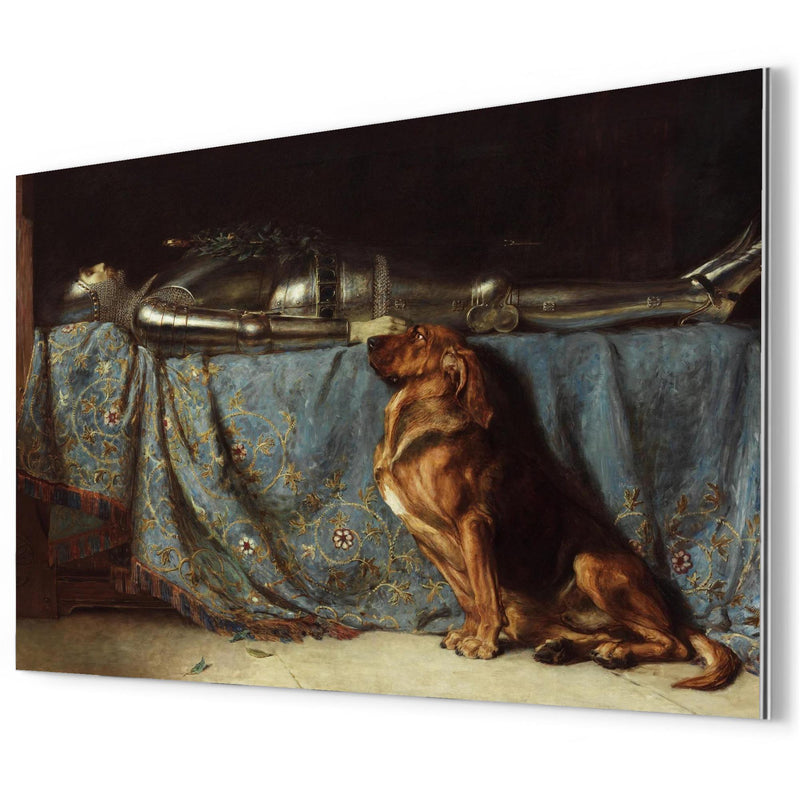 Let Him Rest by Briton Riviere metal print mockup