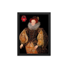 Lettice Knollys framed print on a plain backdrop in size 12"x16".