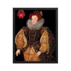 Lettice Knollys framed print on a plain backdrop in size 16"x20".