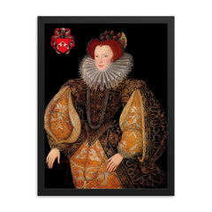 Lettice Knollys framed print on a plain backdrop in size 18"x24".