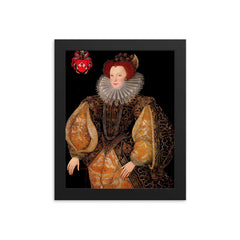 Lettice Knollys framed print on a plain backdrop in size 8"x10".