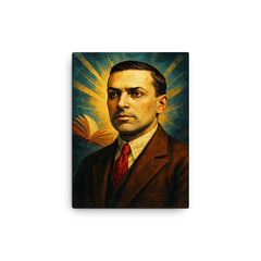 Lev Vygotsky canvas print on a plain backdrop in size 12"x16".