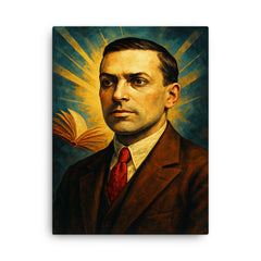 Lev Vygotsky canvas print on a plain backdrop in size 18"x24".