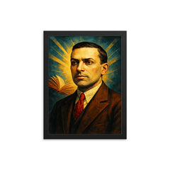 Lev Vygotsky framed print on a plain backdrop in size 12"x16".