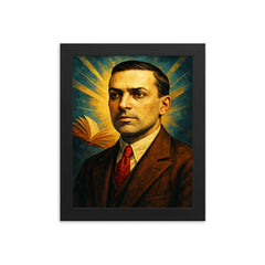 Lev Vygotsky framed print on a plain backdrop in size 8"x10".