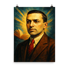 Lev Vygotsky poster on a plain backdrop in size 8"x10".