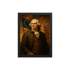 Lewis Morris Founding Father framed print on a plain backdrop in size 12"x16".