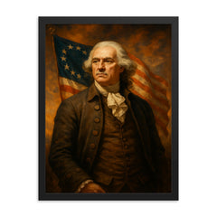 Lewis Morris Founding Father framed print on a plain backdrop in size 18"x24".
