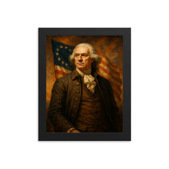 Lewis Morris Founding Father framed print on a plain backdrop in size 8"x10".