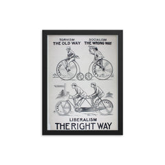 Liberalism, the Right Way - 1924 Liberal Party Campaign Poster framed print on a plain backdrop in size 12"x16".