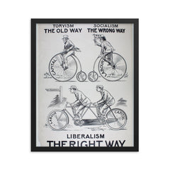 Liberalism, the Right Way - 1924 Liberal Party Campaign Poster framed print on a plain backdrop in size 16"x20".