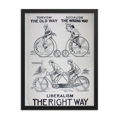 Liberalism, the Right Way - 1924 Liberal Party Campaign Poster framed print on a plain backdrop in size 18"x24".