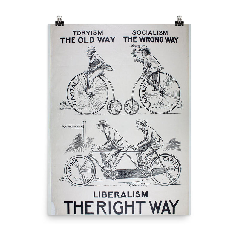 Liberalism, the Right Way - 1924 Liberal Party Campaign Poster poster on a plain backdrop in size 8