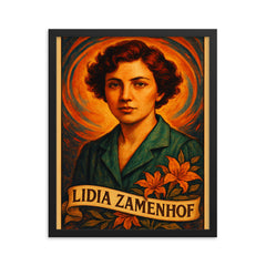 Lidia Zamenhof framed print on a plain backdrop in size 16"x20".