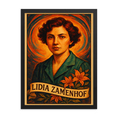 Lidia Zamenhof framed print on a plain backdrop in size 18"x24".