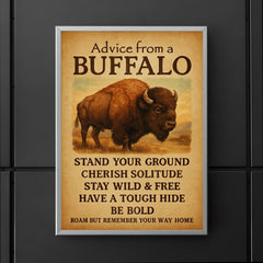 Life advice from a buffalo motivational quote poster 5