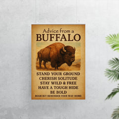 Life advice from a buffalo motivational quote poster 7