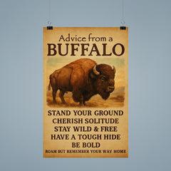 Life advice from a buffalo motivational quote poster 9
