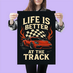 Life is better at the track racing decor poster 3