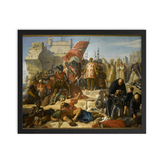 Lifting of the Siege of Malta by Charles-Philippe Larivière, 1842-1843 framed print on a plain backdrop in size 16"x20".