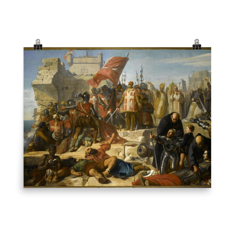 Lifting of the Siege of Malta by Charles-Philippe Larivière, 1842-1843 poster on a plain backdrop in size 8