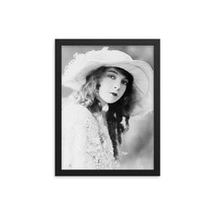 Lillian Gish framed print on a plain backdrop in size 12"x16".