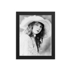 Lillian Gish framed print on a plain backdrop in size 8"x10".