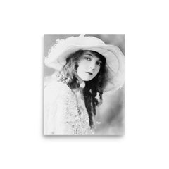 Lillian Gish poster on a plain backdrop in size 8"x10".