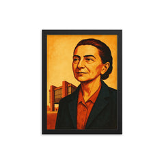 Lina Bo Bardi framed print on a plain backdrop in size 12"x16".