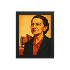 Lina Bo Bardi framed print on a plain backdrop in size 8"x10".