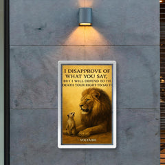 lion defending right to speak quote poster 2