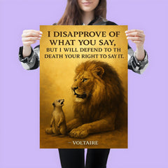 lion defending right to speak quote poster 3