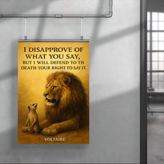 lion defending right to speak quote poster 4