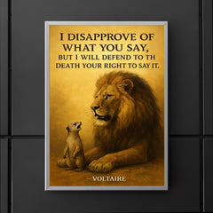 lion defending right to speak quote poster 5