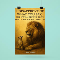 lion defending right to speak quote poster 6