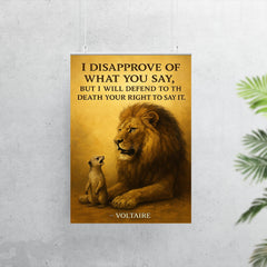 lion defending right to speak quote poster 7