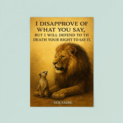 lion defending right to speak quote poster 8