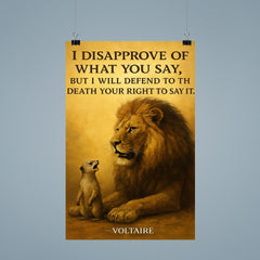 lion defending right to speak quote poster 9