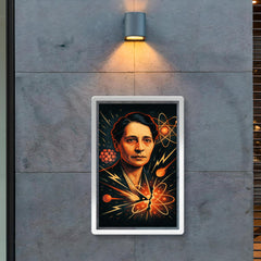 Lise Meitner by split atom sketches poster 2