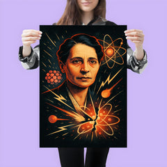 Lise Meitner by split atom sketches poster 3