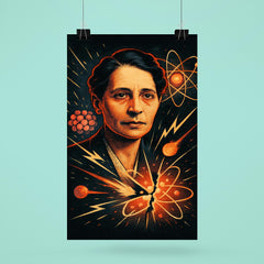 Lise Meitner by split atom sketches poster 6