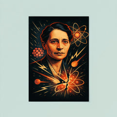 Lise Meitner by split atom sketches poster 8