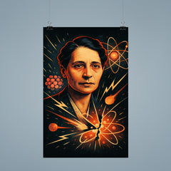 Lise Meitner by split atom sketches poster 9