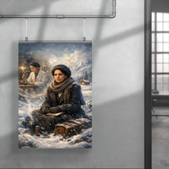 Lise Meitner in snowy exile reflection poster 4